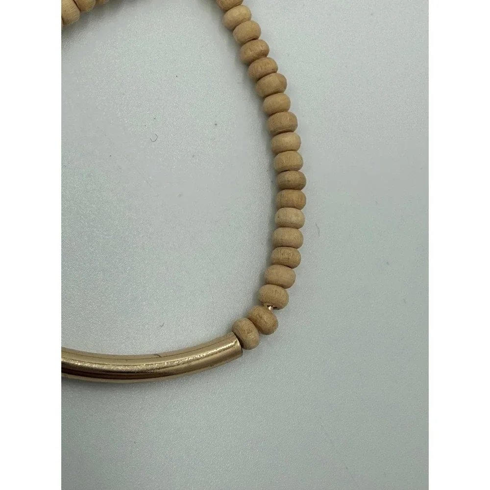 Vintage Mid Century Cream‎ Beaded Hoop Earrings Gold Tone Screw Back Ivory White